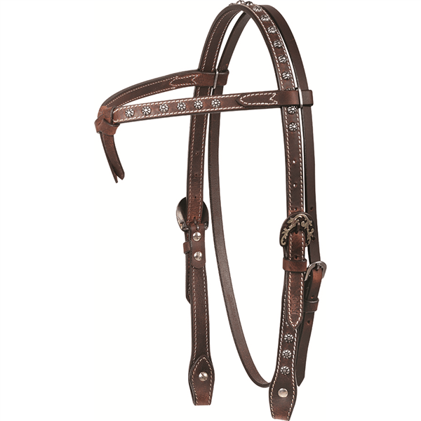 Dotted Browband Headstall With Tie Front - Equine Exchange Tack Shop