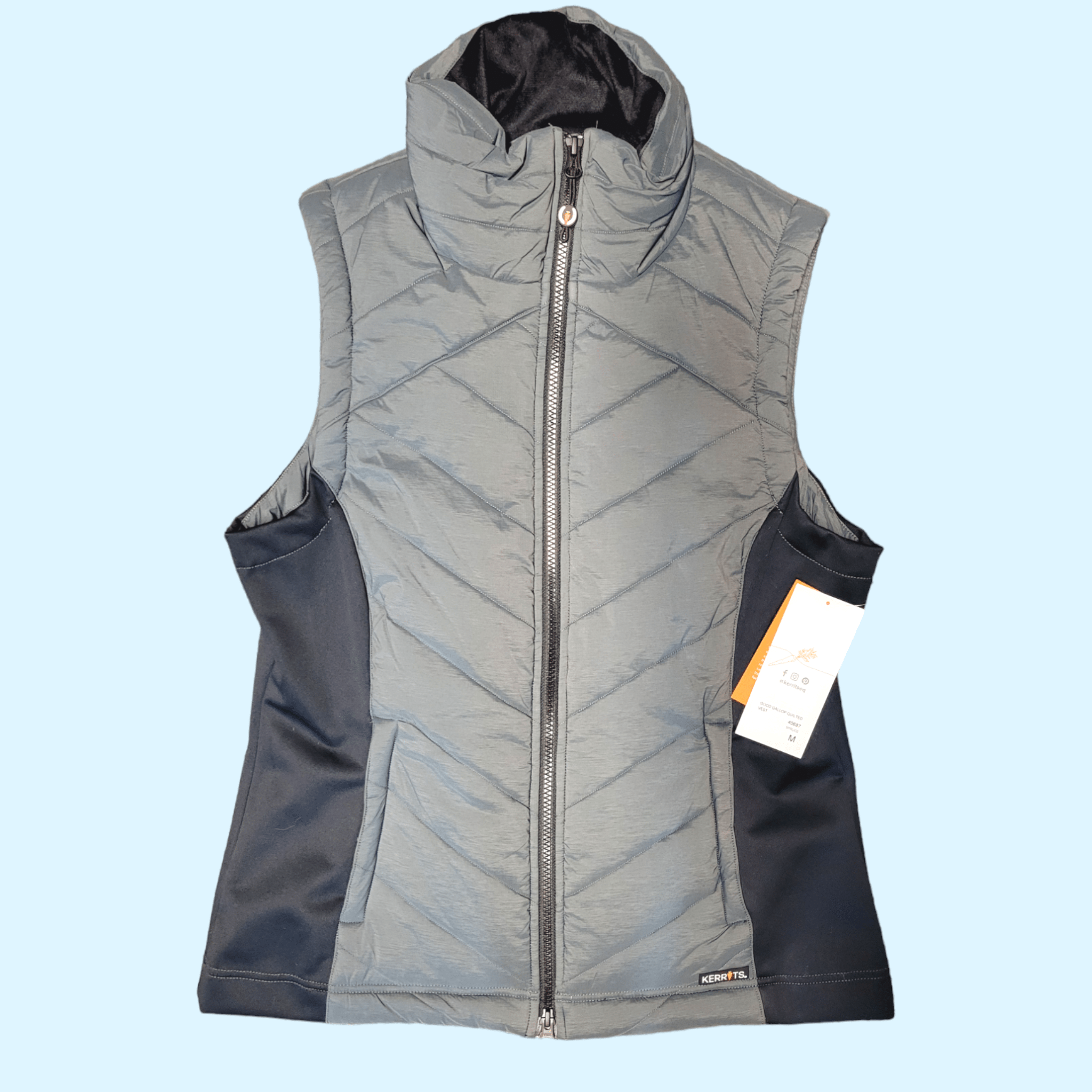 Kerrits Good Gallop Quilted Vest in Spruce - Medium NWT