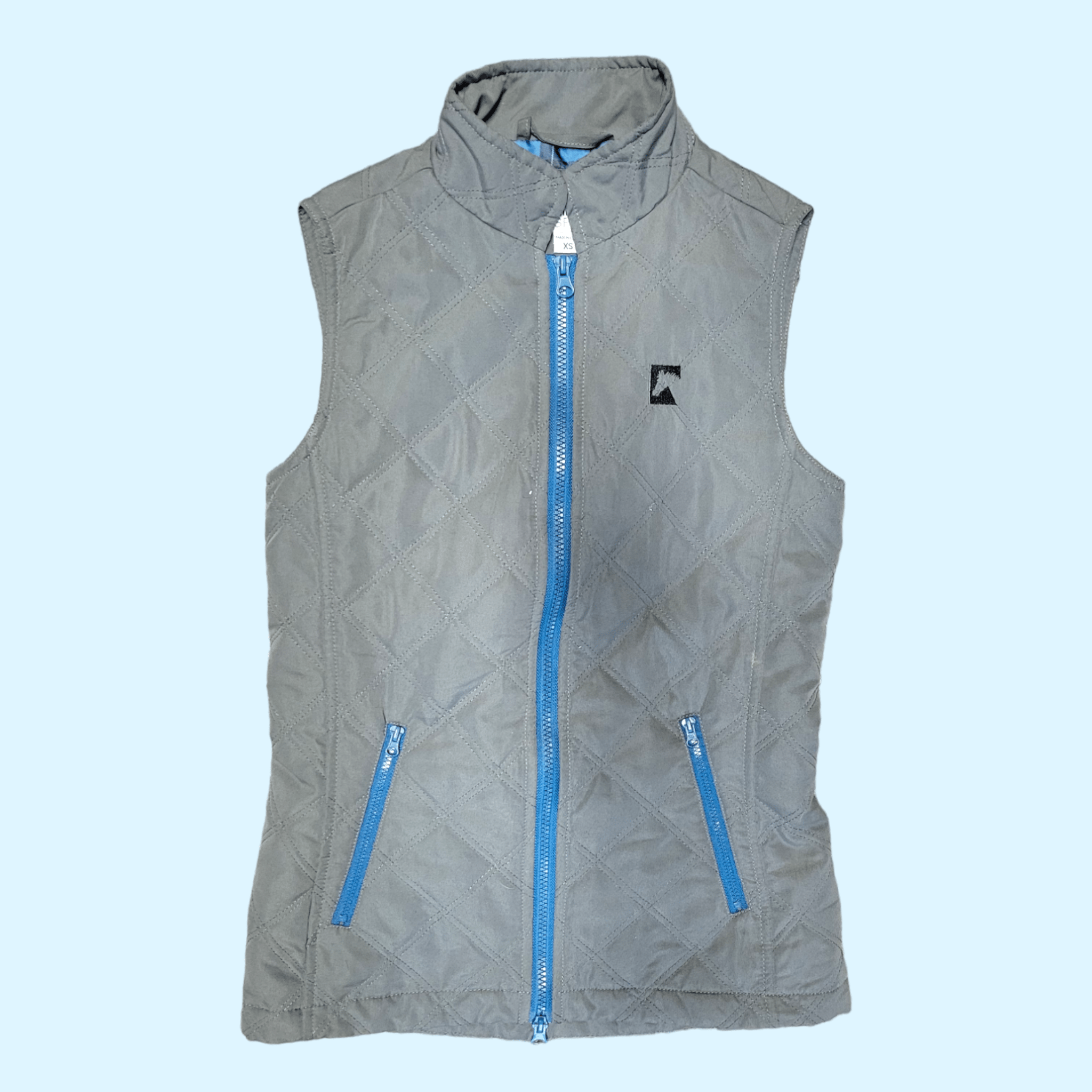 Riding Sport by Dover Quilted Vest in Gray/Teal - XS