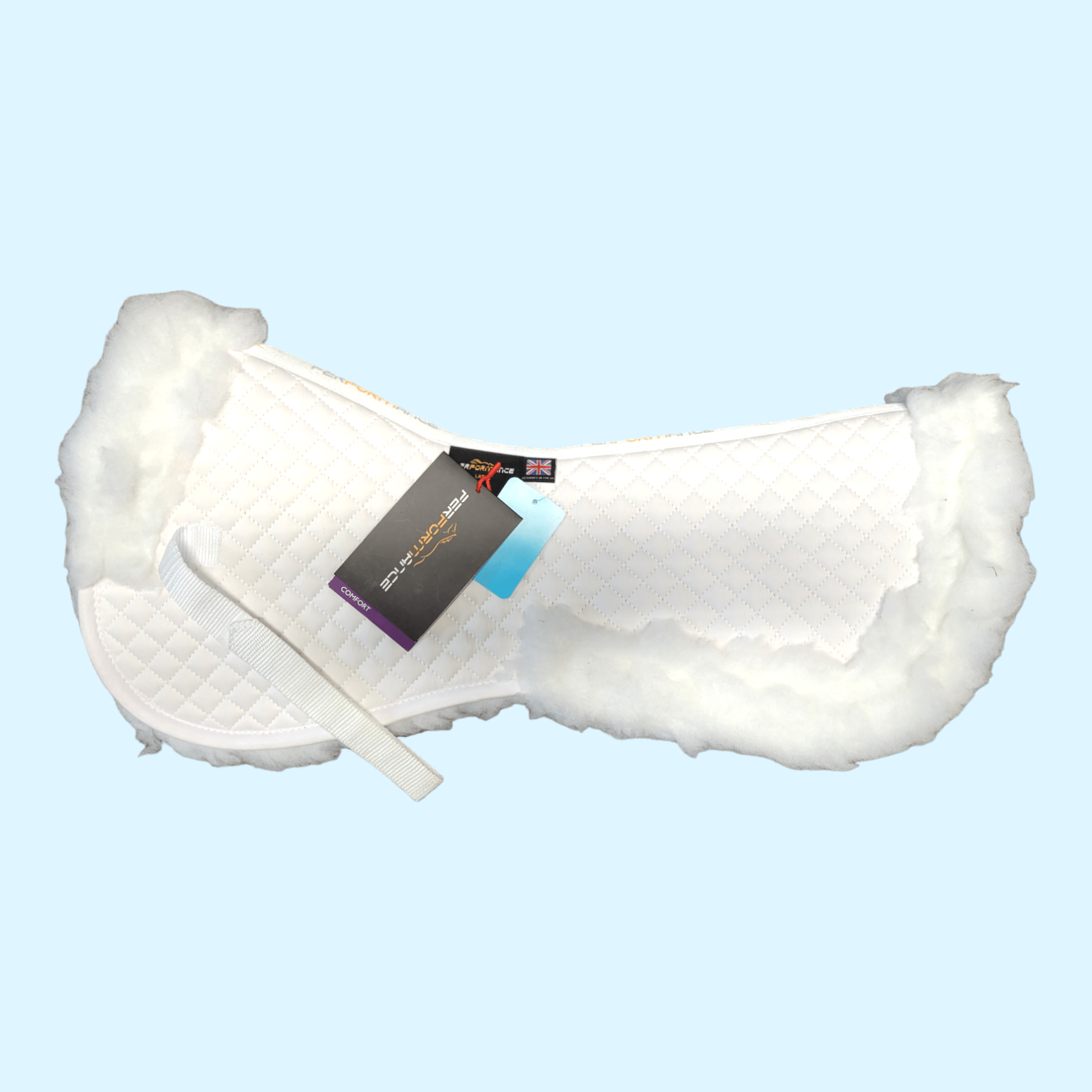 Shires Synthetic Fleece Half Pad in White - Full