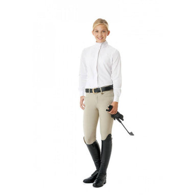 Ovation® Celebrity EuroWeave™ DX Euro Seat Front Zip Knee Patch Breeches - Child's - Equine Exchange Tack Shop