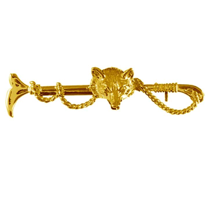 Exselle Gold Whip & Fox Head Stock Pin