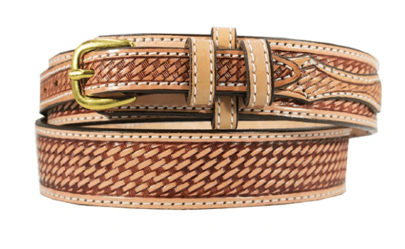 Gingerich Basketweave Leather Ranger Belt - CLEARANCE