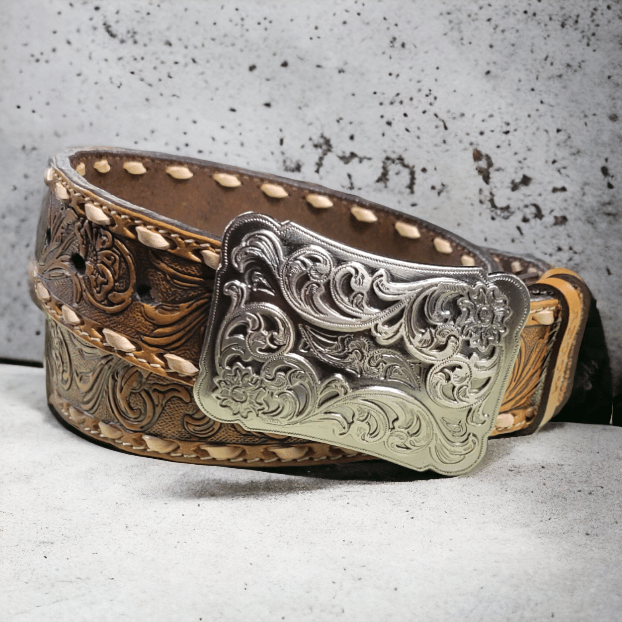 Hooey Floral Hand Tooled Leather Belt