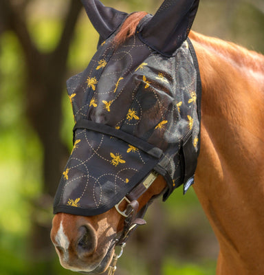 Mackey Bee Mine Fly Mask With Ears And Detachable Nose - Equine Exchange Tack Shop
