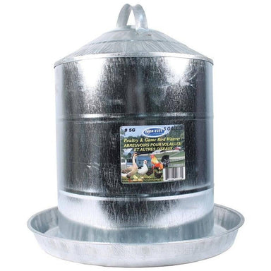 Double Wall Cone Top Galvanized Poultry Fountain - Equine Exchange Tack Shop