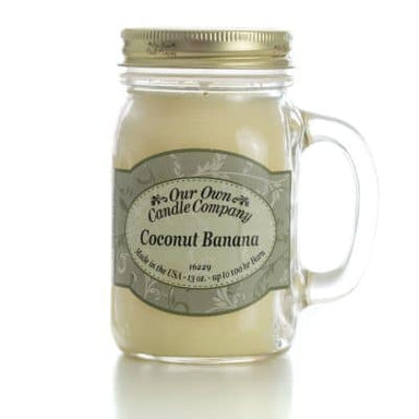 Our Own Candle Company 13oz. Mason jar Candle- Coconut Banana - Equine Exchange Tack Shop