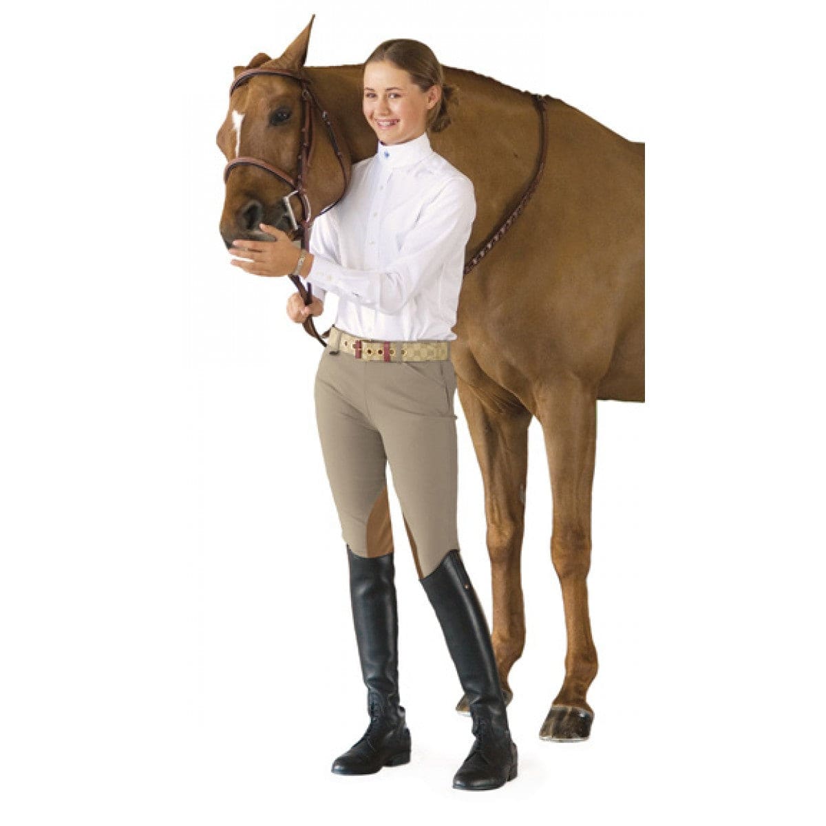 Ovation® EuroWeave™ Side-Zip Knee Patch Breech- Child's - Equine Exchange Tack Shop