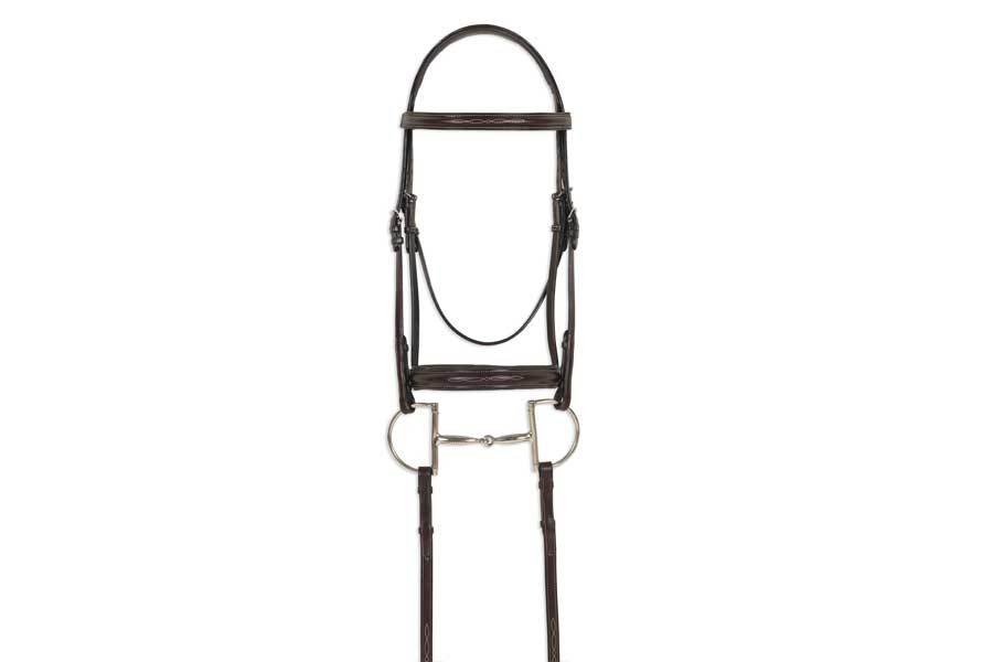 Ovation ATS Round Raised Fancy Stitched Wide Nose Bridle - Equine Exchange Tack Shop