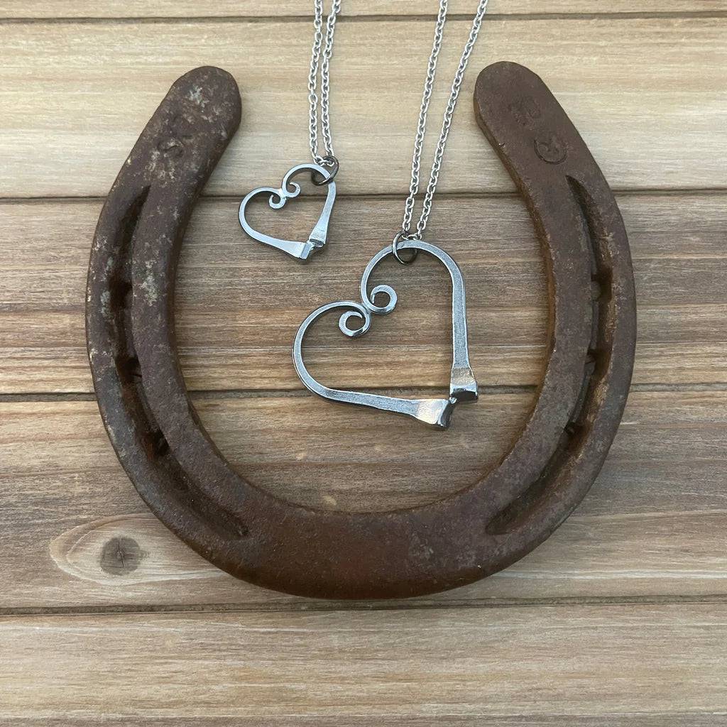 Horseshoe Nail Heart Necklace