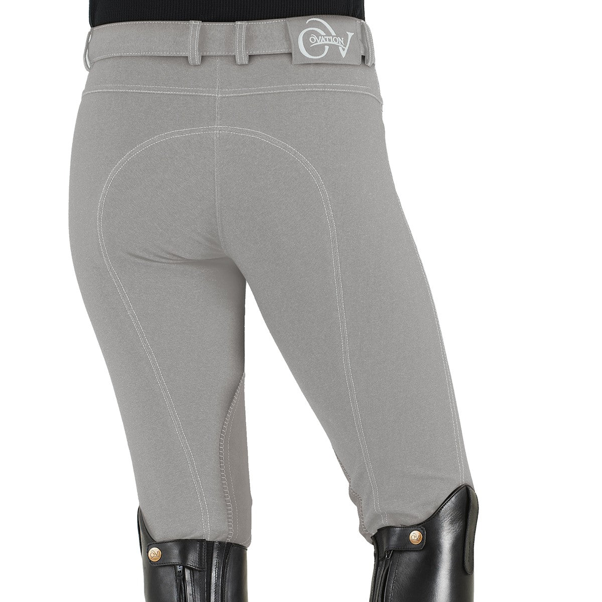 Ovation® SoftFLEX Front Zip Classic Knee Patch Breeches - Ladies' - Equine Exchange Tack Shop