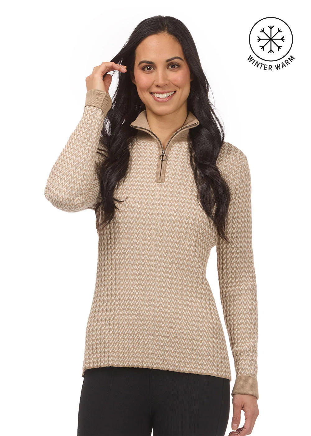 Kerrits 1/4 Zip Herringbone Sweater - Equine Exchange Tack Shop
