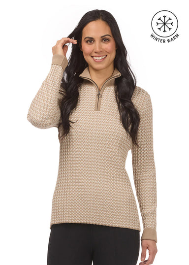Kerrits 1/4 Zip Herringbone Sweater - Equine Exchange Tack Shop