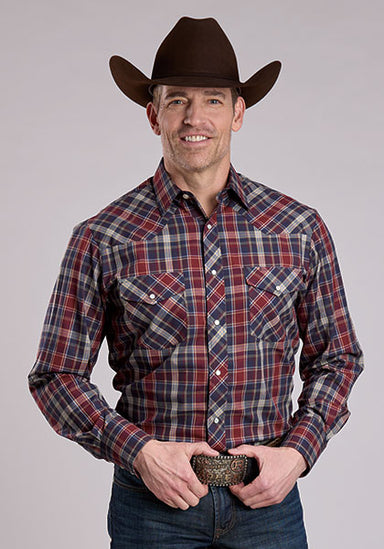 Roper Men's Button Down Plaid Long Sleeve Shirt - Equine Exchange Tack Shop