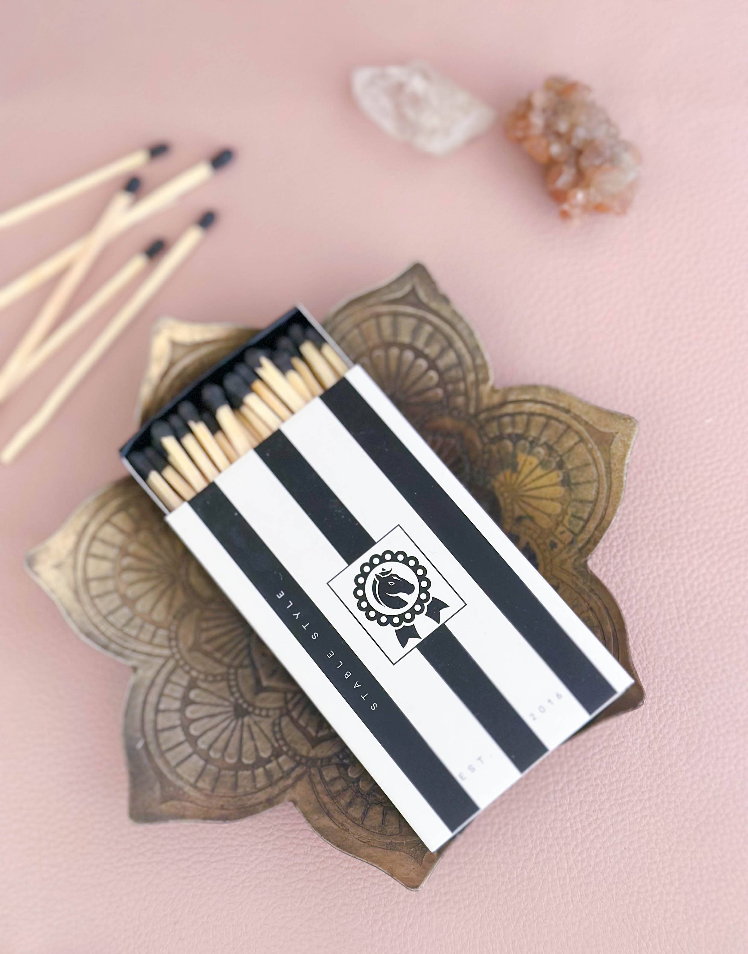 Oversized Black & White Striped Equestrian Matches - Equine Exchange Tack Shop