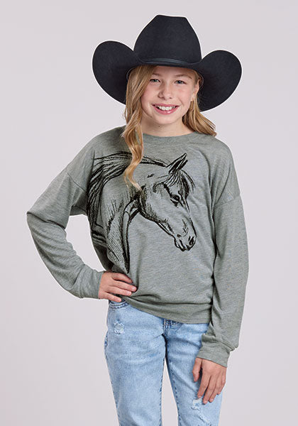 Roper Girls Jersey Knit Shirt - Equine Exchange Tack Shop
