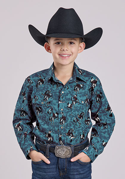 Roper Boys Brushstroke Cowboys Shirt - Equine Exchange Tack Shop