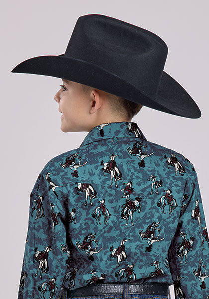 Roper Boys Brushstroke Cowboys Shirt - Equine Exchange Tack Shop