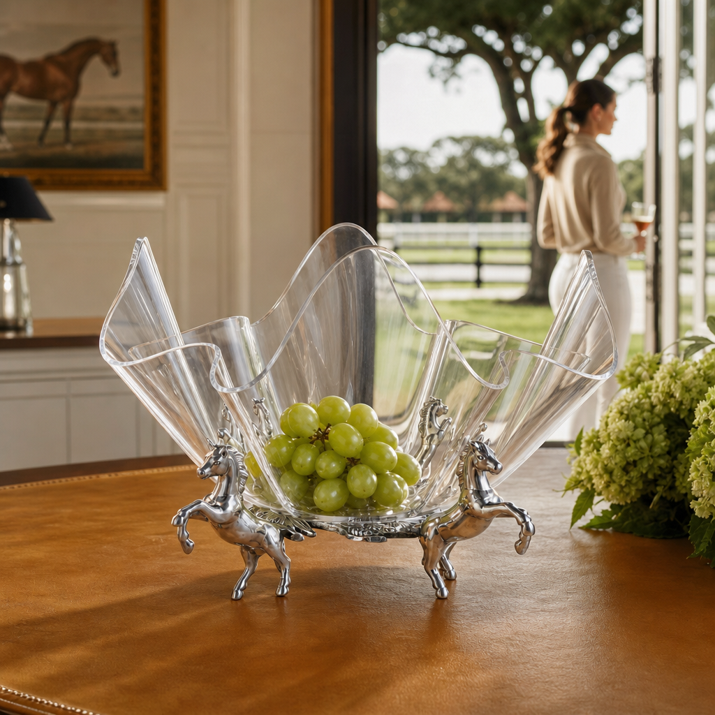 Horse Stand Acrylic Bowl 14  