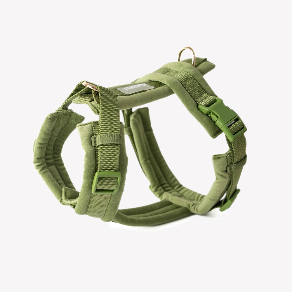 Green - Velvet Dog Harness - Equine Exchange Tack Shop