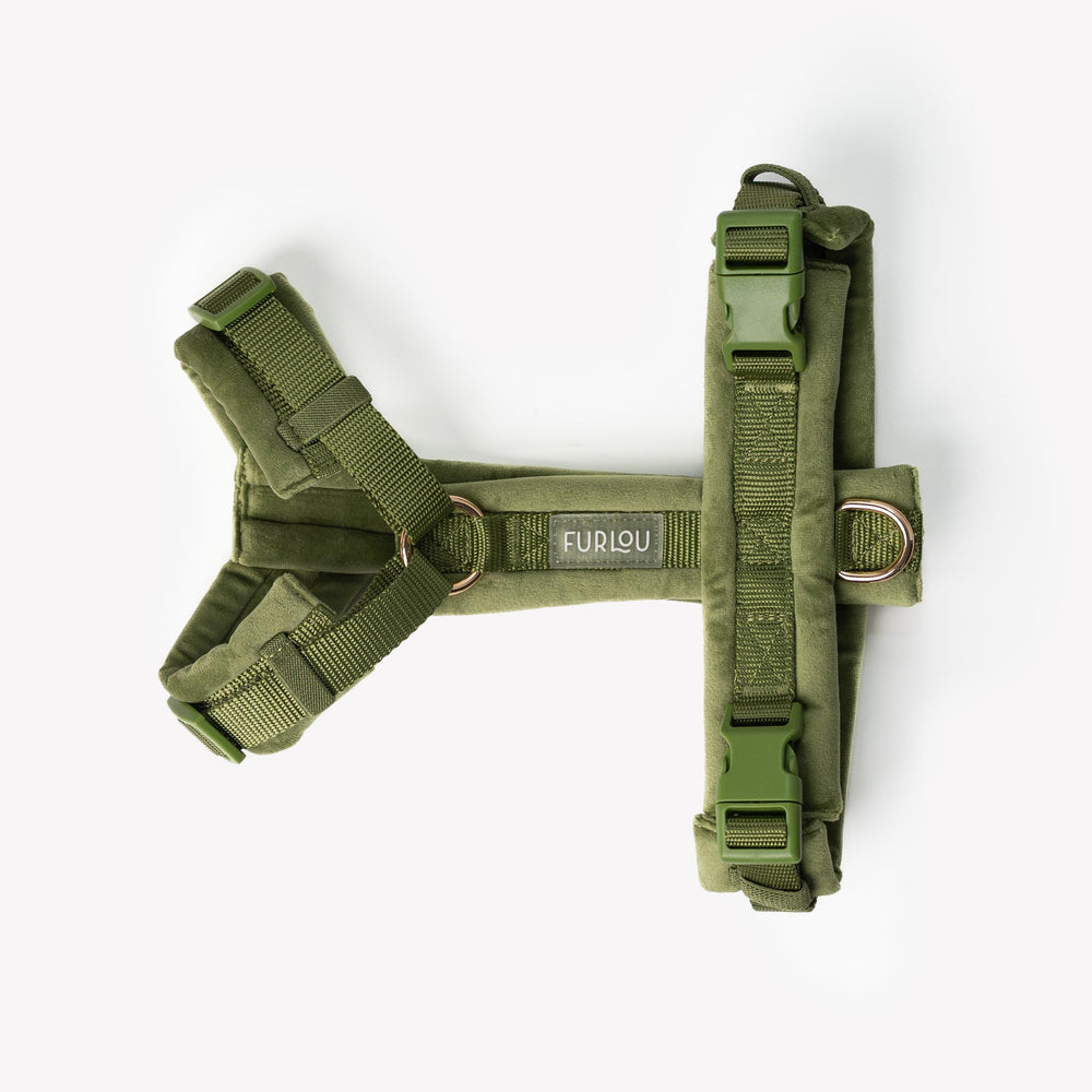 Green - Velvet Dog Harness - Equine Exchange Tack Shop
