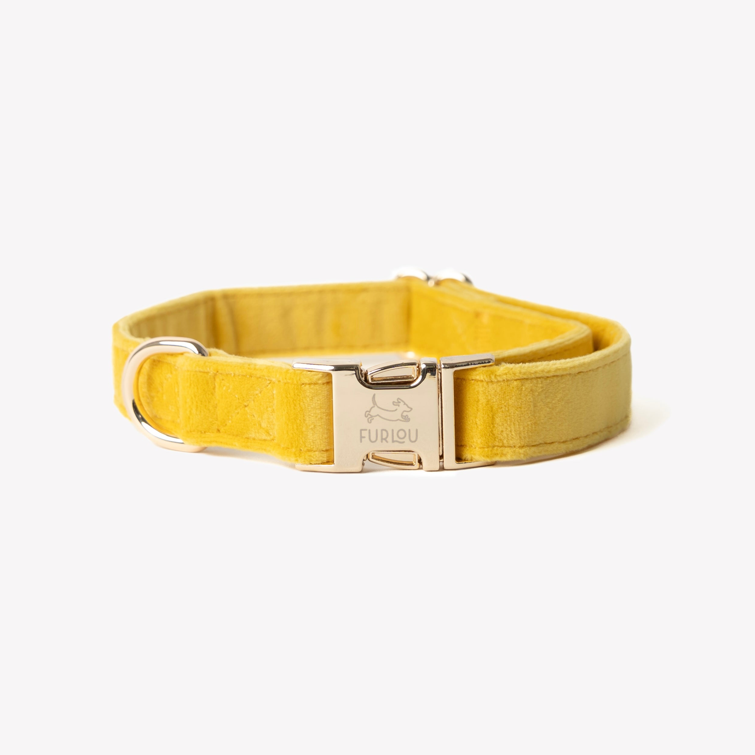 'Yellow' - Velvet Dog Collar - Equine Exchange Tack Shop