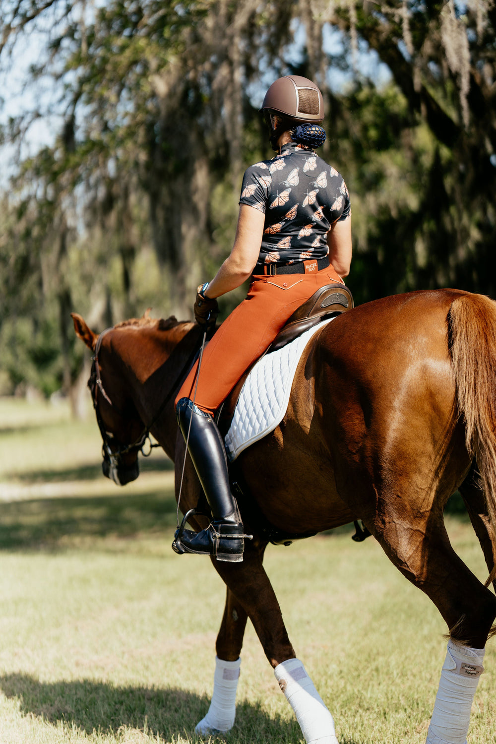 D. D. "Prints with Purpose" Short Sleeved Training Shirt - MONARCH BUTTERFLY CONSERVATION - Equine Exchange Tack Shop