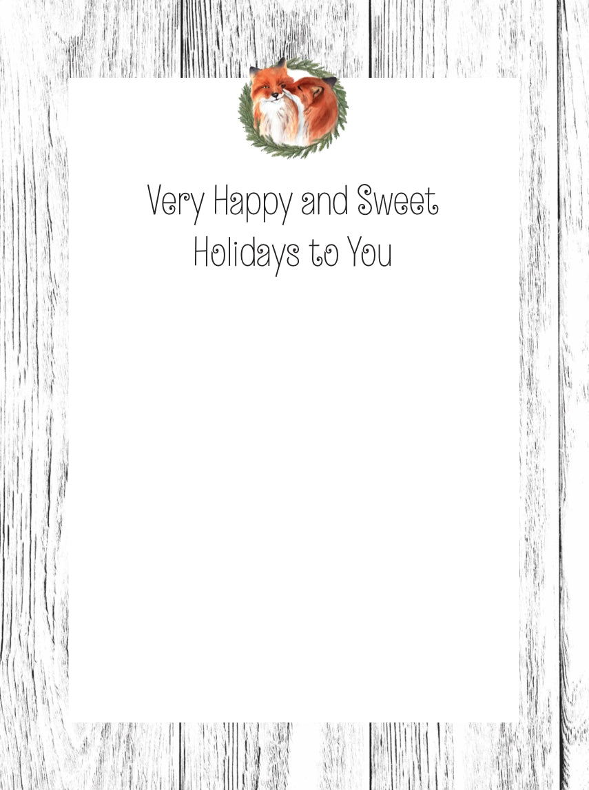 Snuggling Foxes Christmas Card  