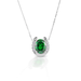 Kelly Herd Green Stone Horseshoe Necklace - Sterling Silver - Equine Exchange Tack Shop