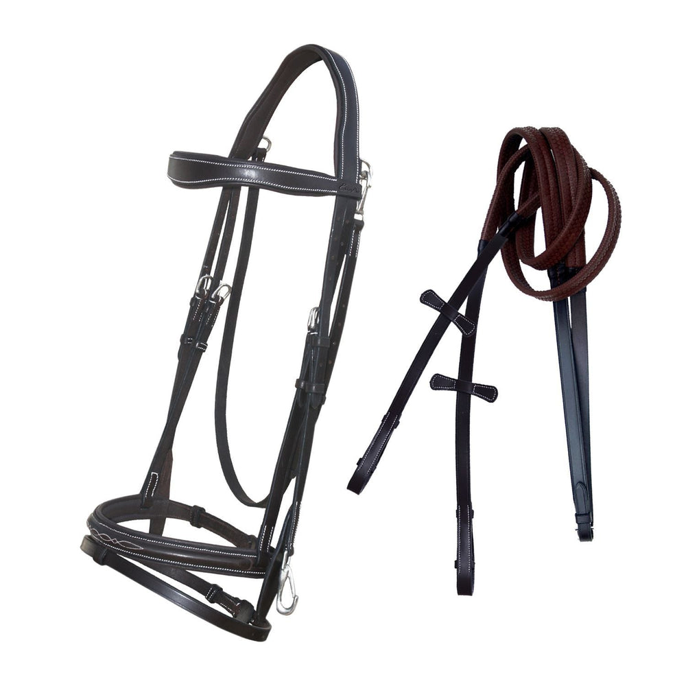 ExionPro Snap Snaffle Jumping Bridle with Rubber Reins - Equine Exchange Tack Shop