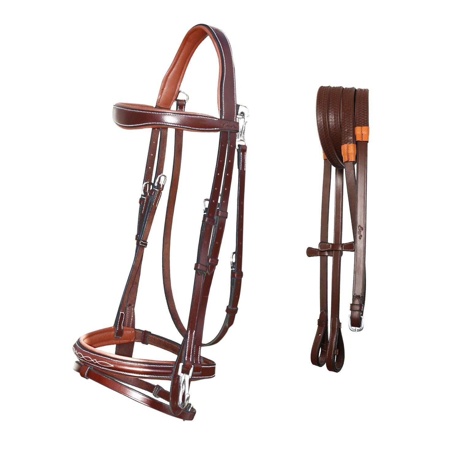 ExionPro Snap Snaffle Jumping Bridle with Rubber Reins - Equine Exchange Tack Shop