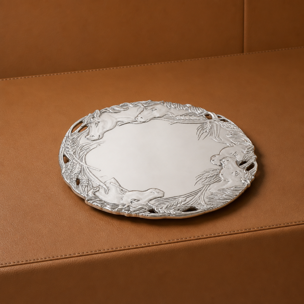 Horse Round Tray 12