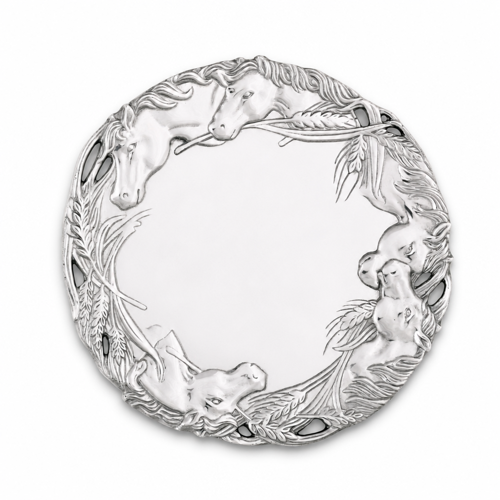 Horse Round Tray 12