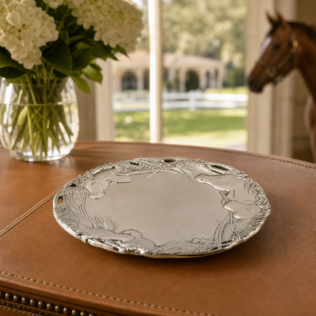 Horse Round Tray 12