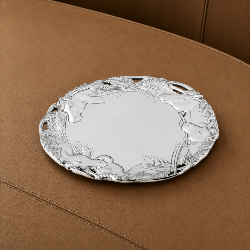 Horse Round Tray 12