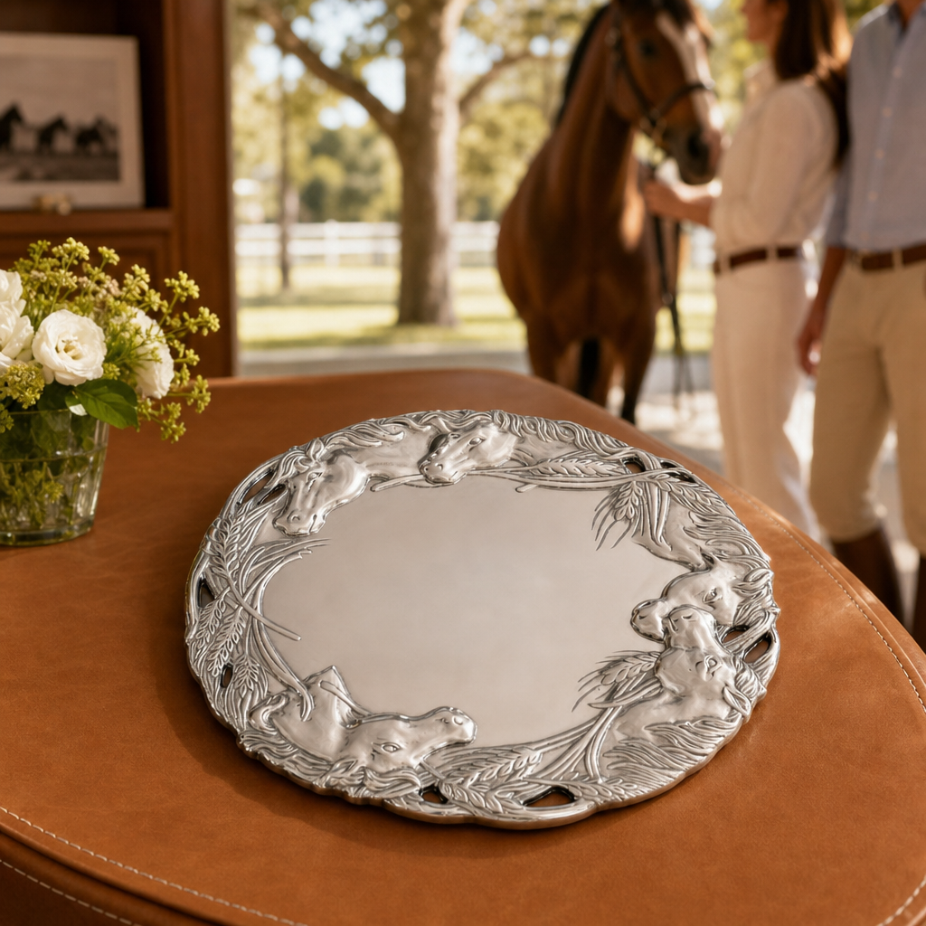 Horse Round Tray 12  