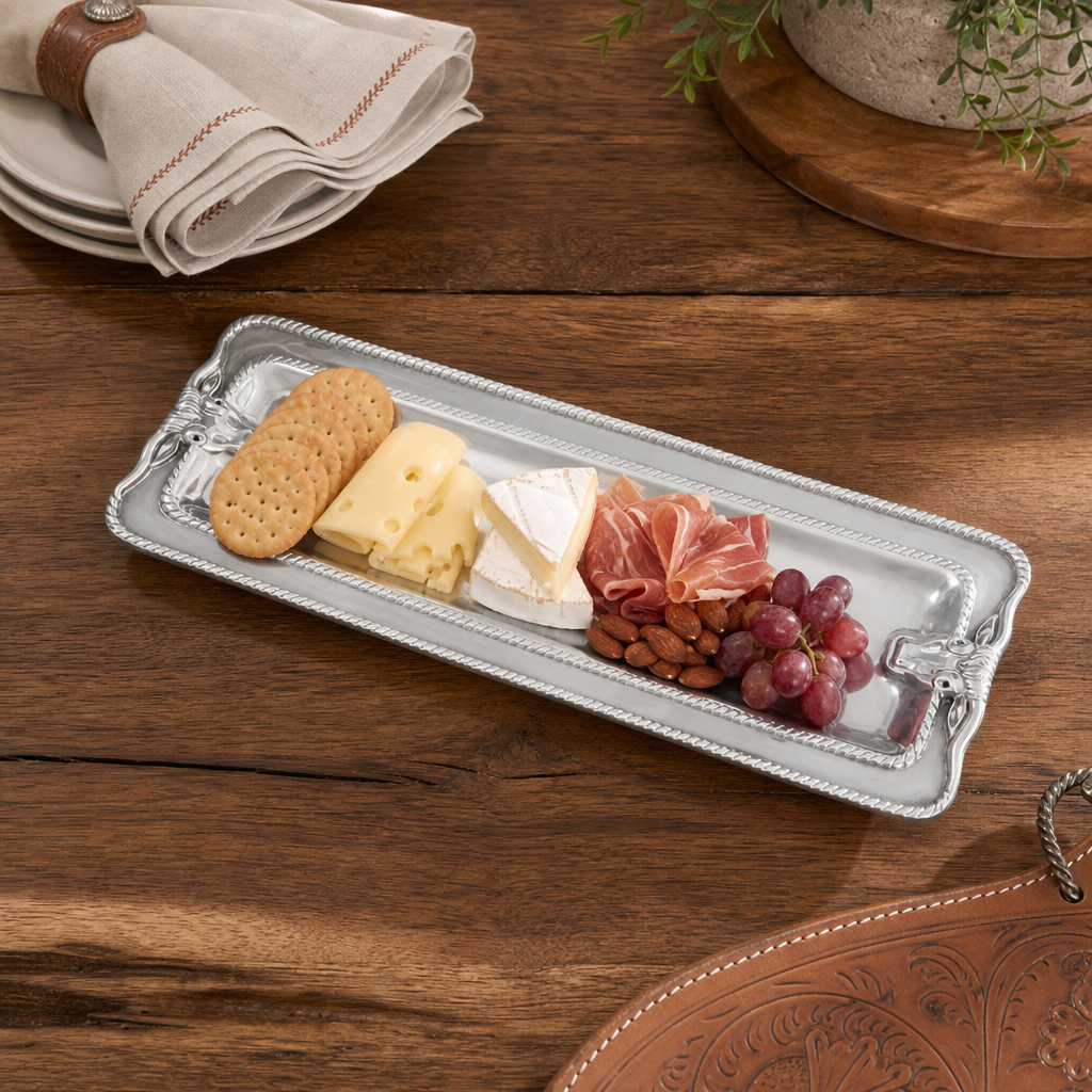 Longhorn with Braid Oblong Tray  