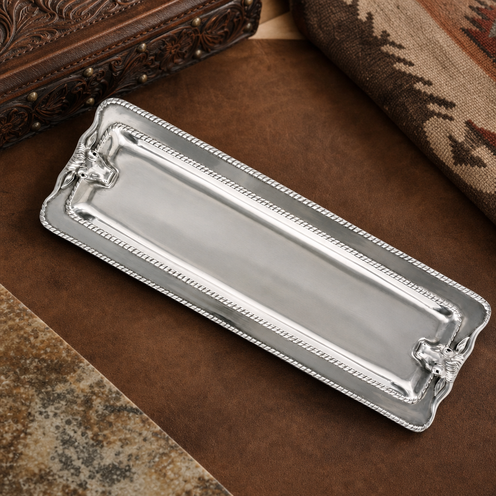 Longhorn with Braid Oblong Tray  