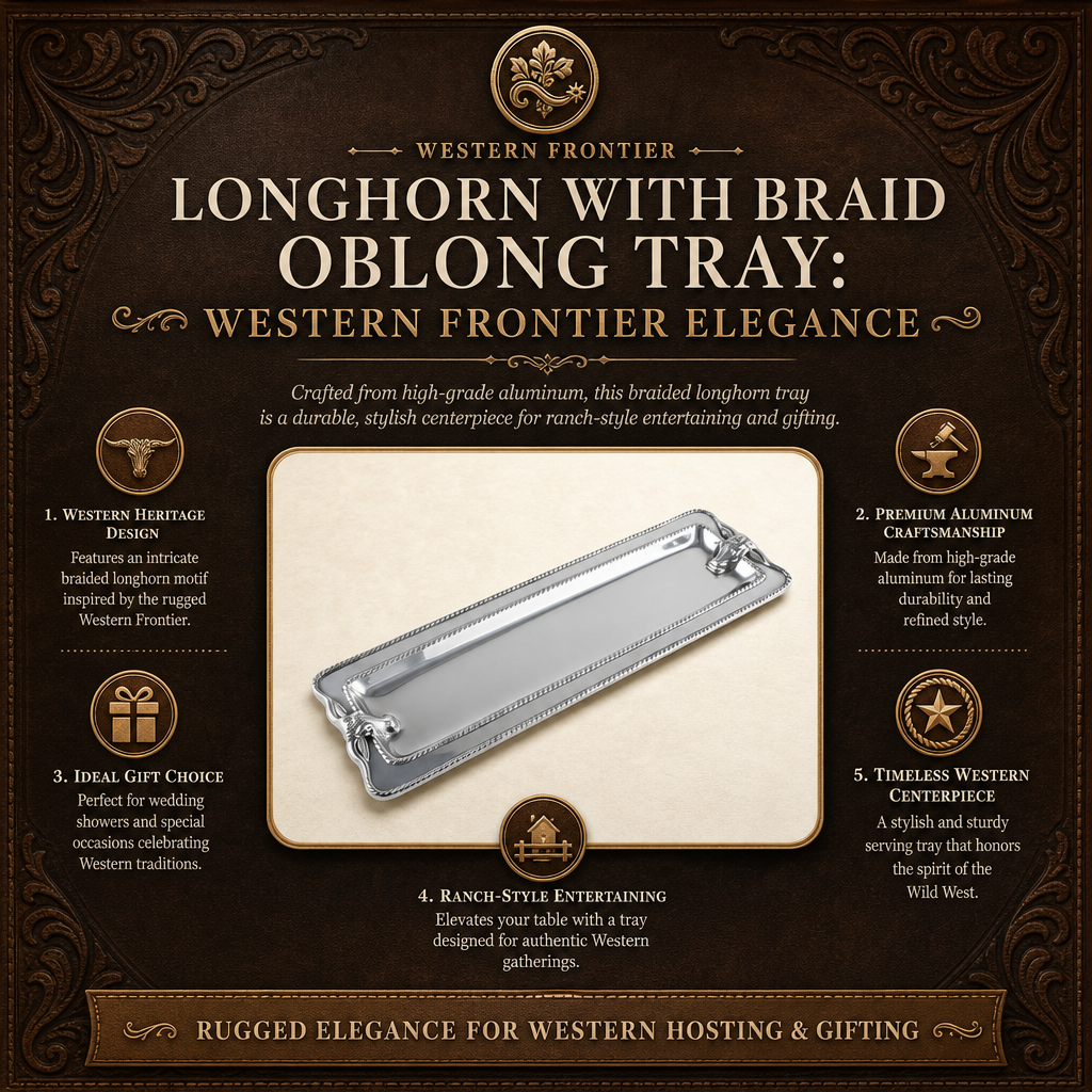 Longhorn with Braid Oblong Tray  