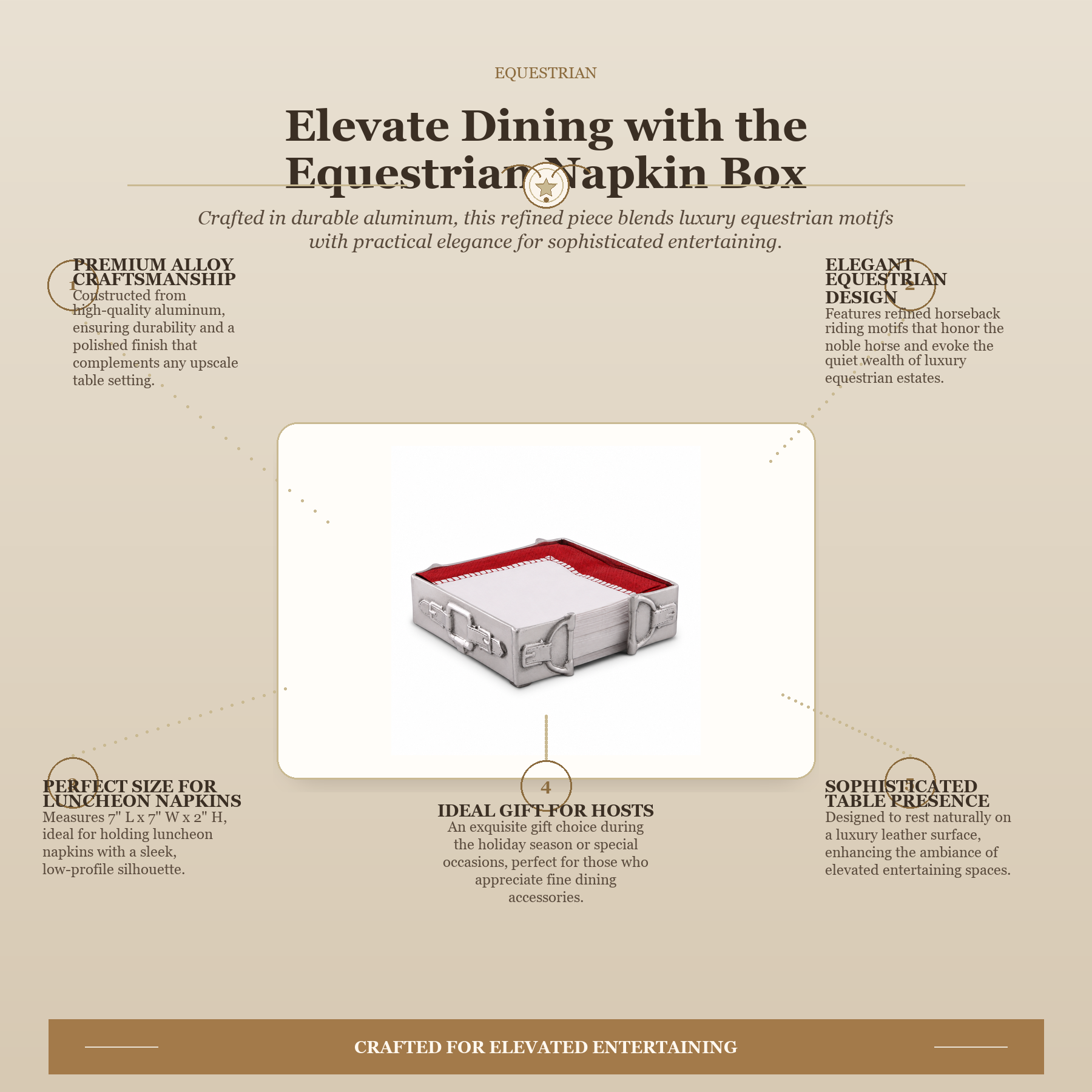 Equestrian Luncheon Napkin Box