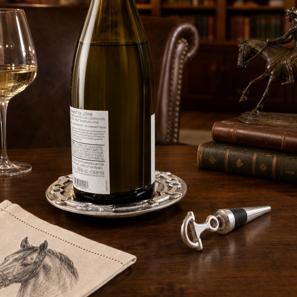 Equestrian Wine Coaster and Stopper Set  