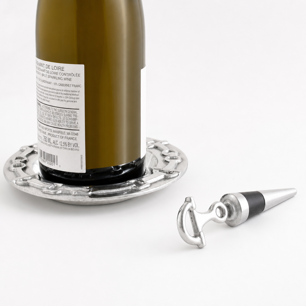 Equestrian Wine Coaster and Stopper Set  