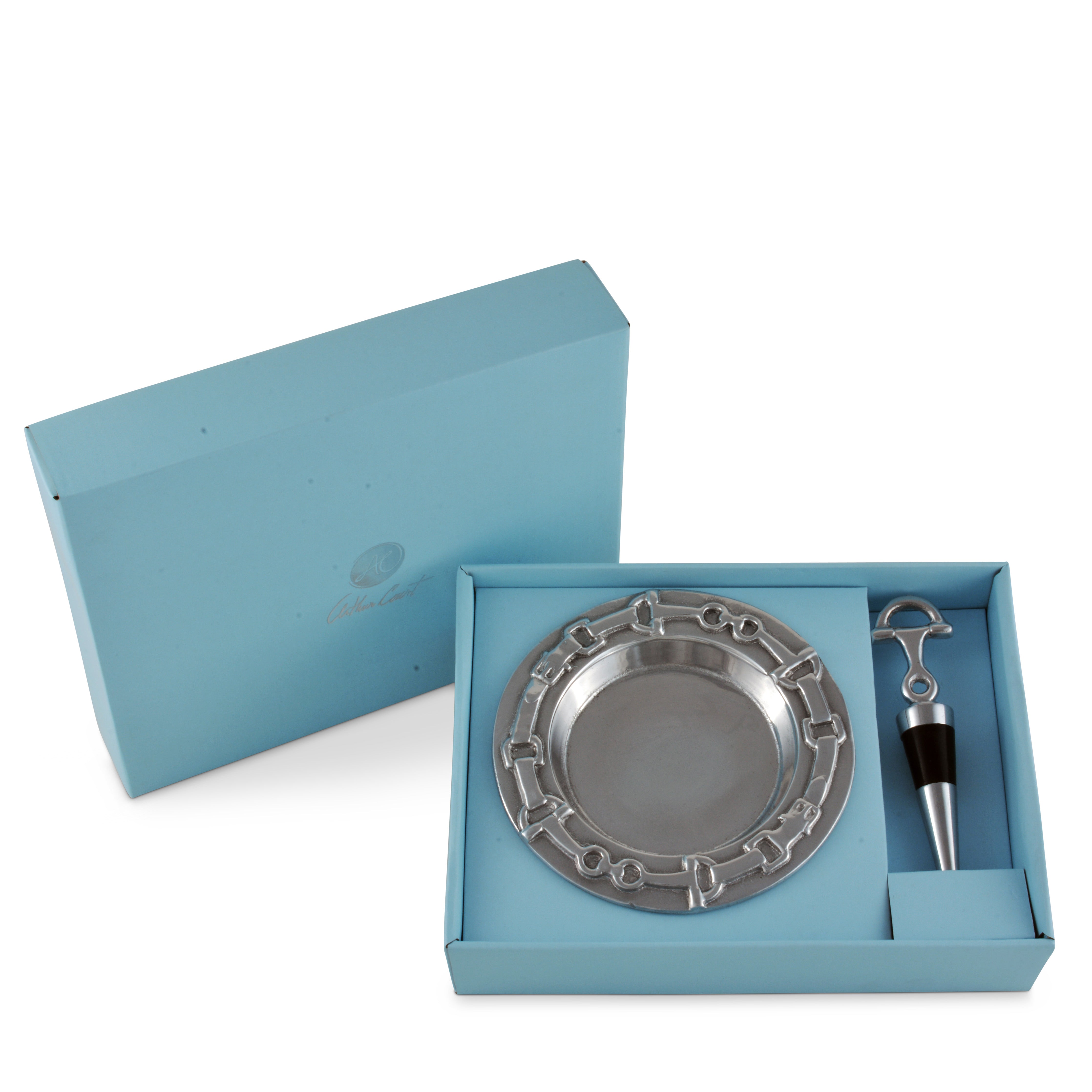 Equestrian Wine Coaster and Stopper Set  