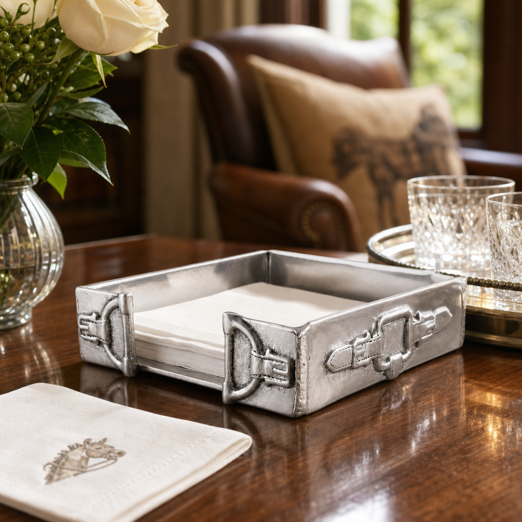 Equestrian Cocktail Napkin Box