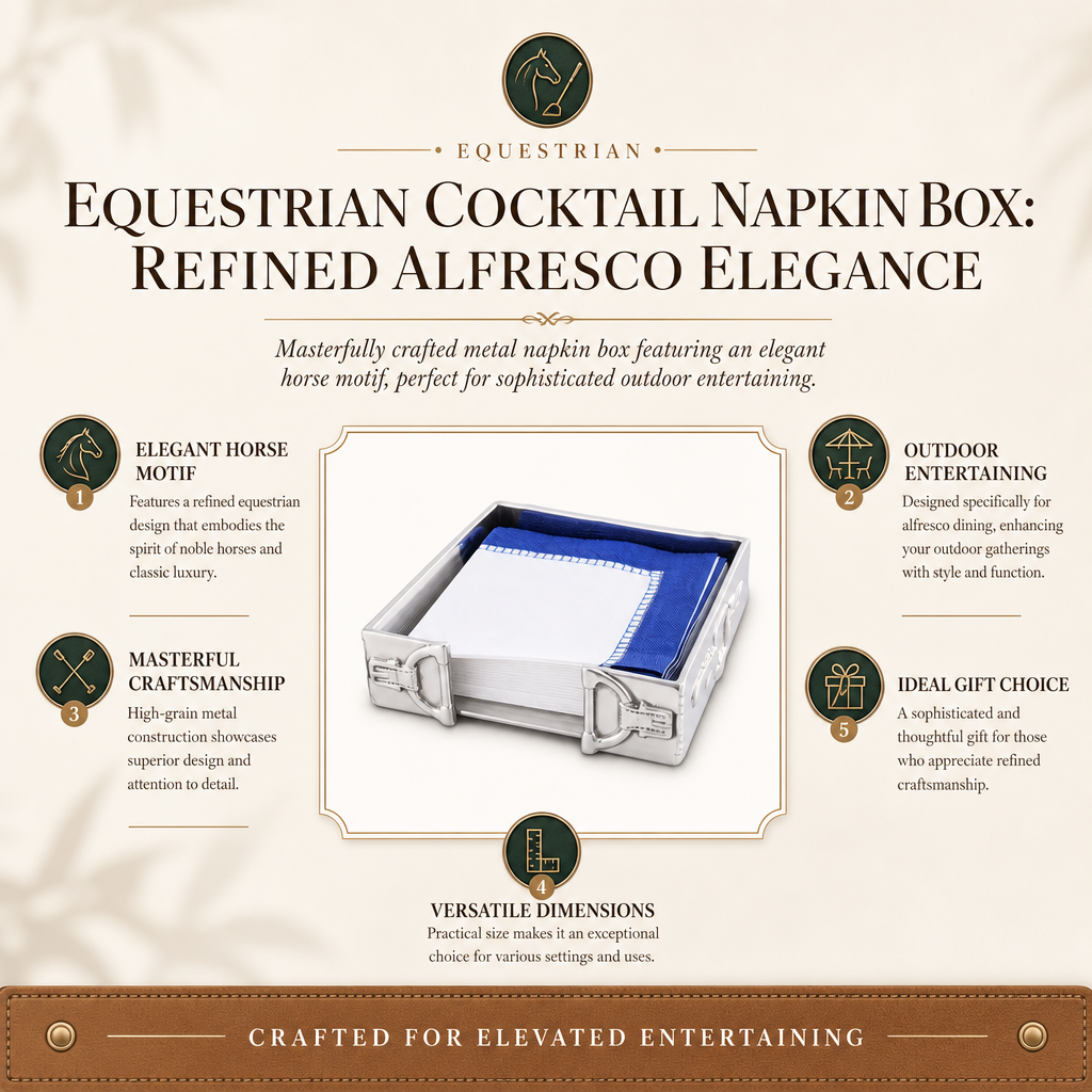 Equestrian Cocktail Napkin Box
