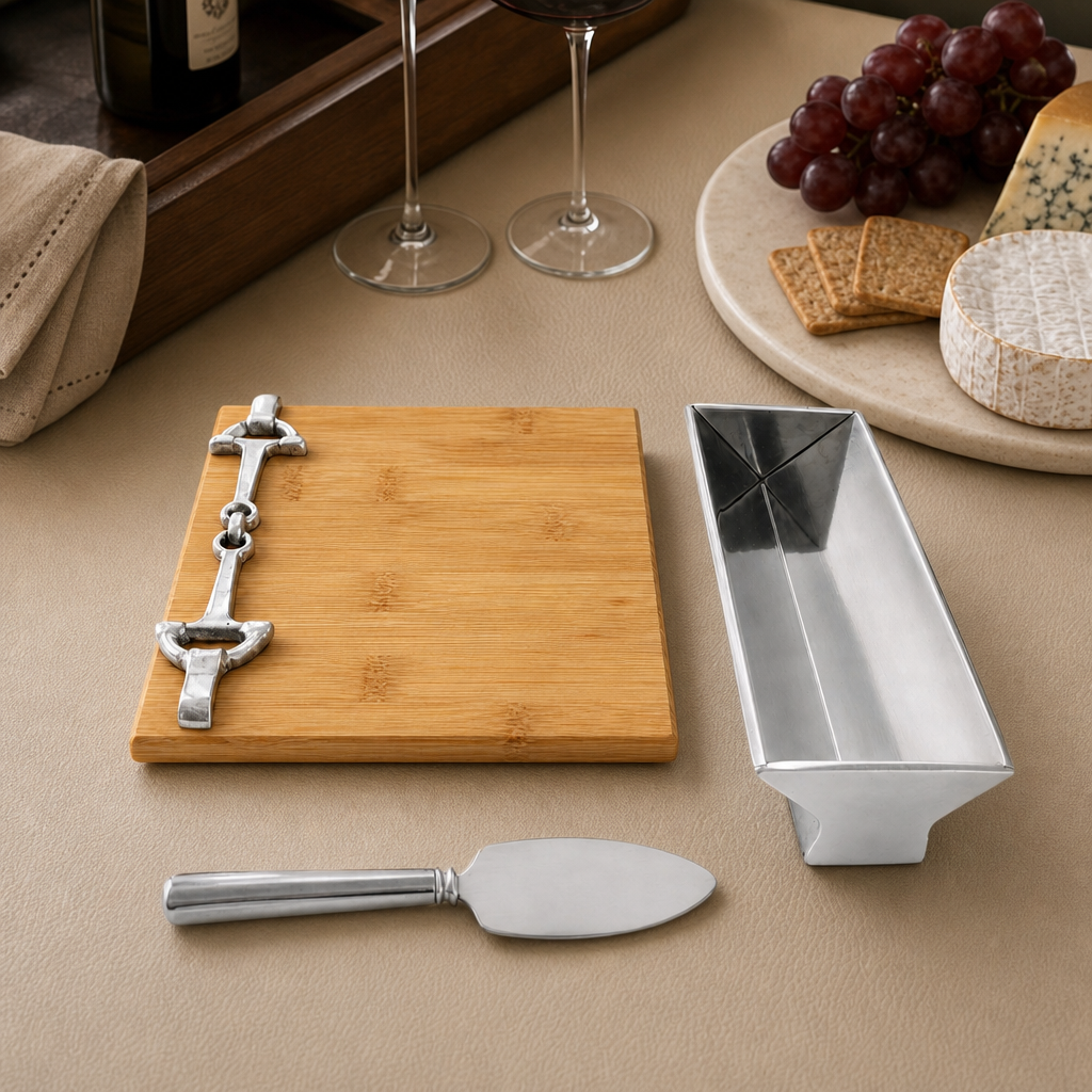 Equestrian Bamboo Cheese Set  