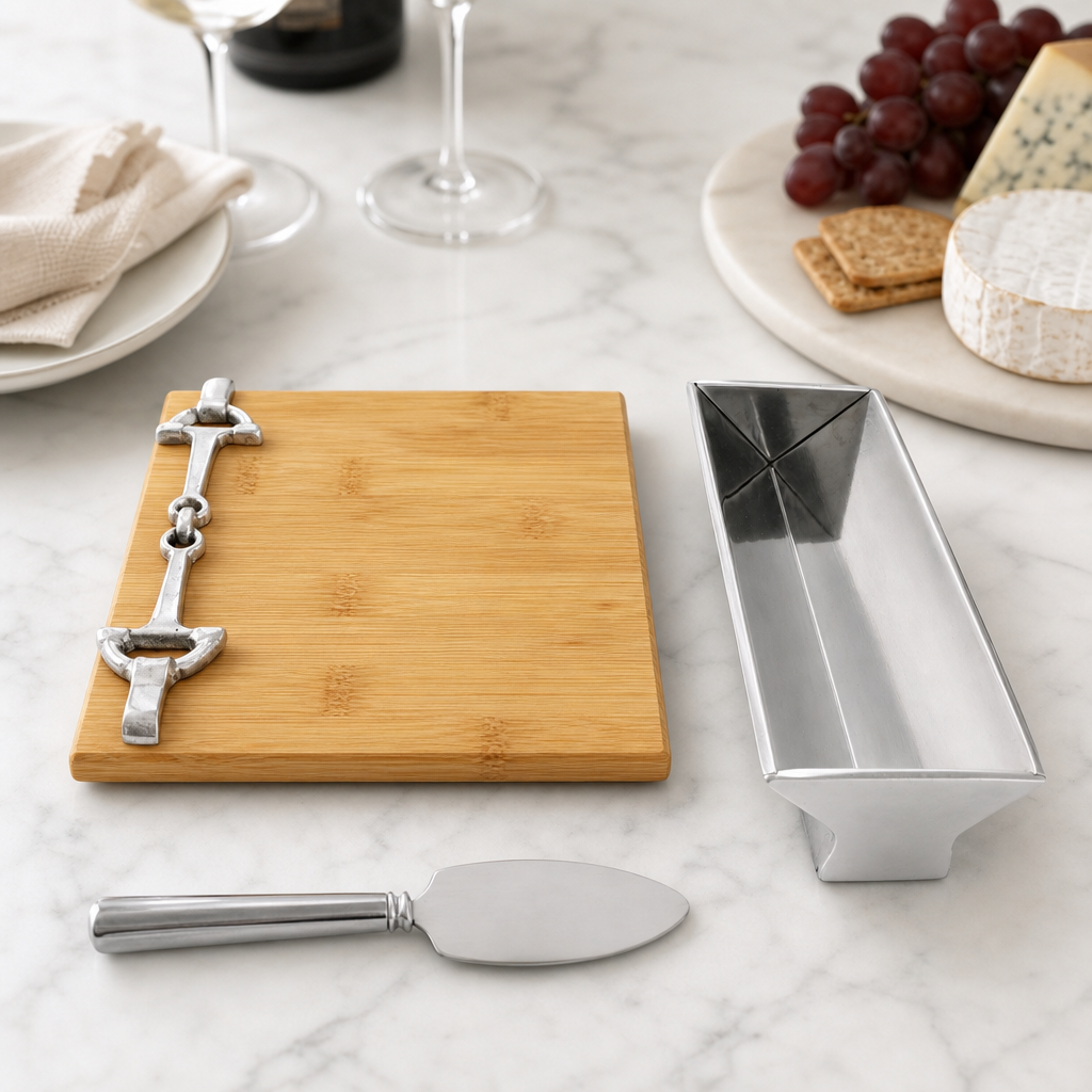Equestrian Bamboo Cheese Set  