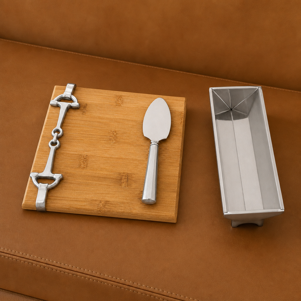 Equestrian Bamboo Cheese Set  