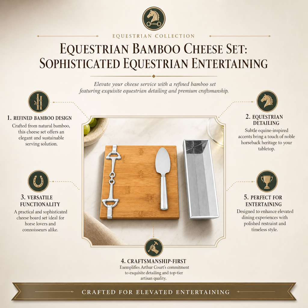 Equestrian Bamboo Cheese Set  