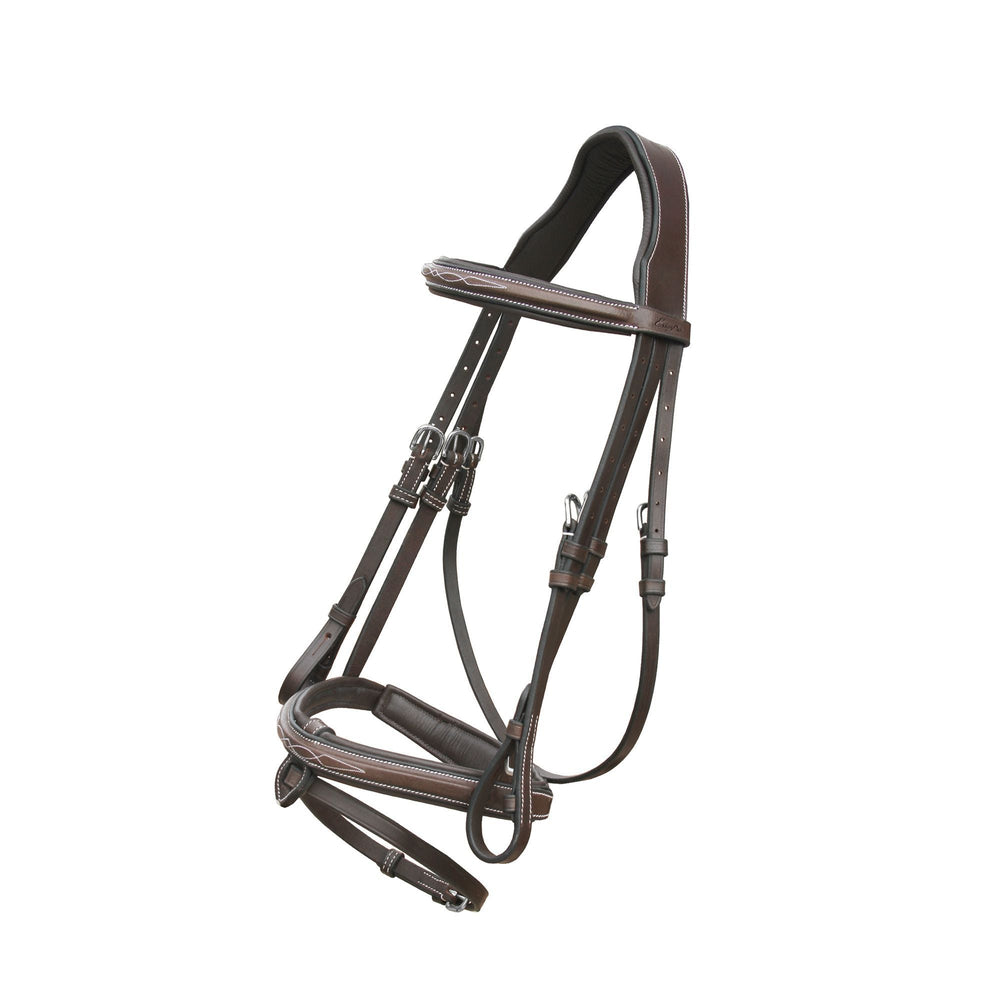 ExionPro Designer Stitched Mono Crown Piece Snaffle Bridle With Rubber Reins - Equine Exchange Tack Shop